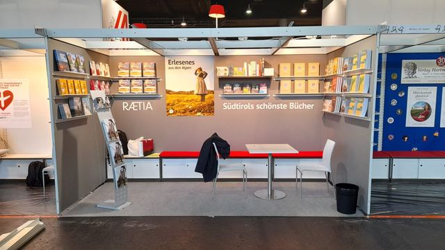 Bookstands of the Edition Raetia publishing house at the Frankfurt Book Fair of 2021